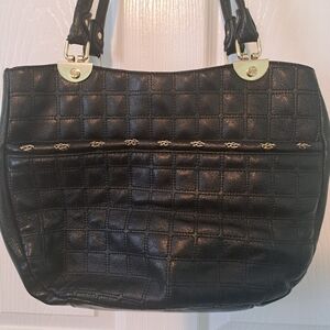 Elegant Black Antonio Melani Quilted Shoulder Bag